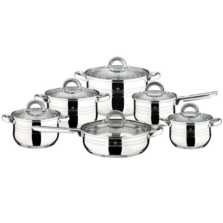 Blaumann 12 Piece Stainless Steel Cookware Set & Reviews Wayfair.co.uk
